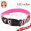 LED Zebra-Stripe Nylon Flashing Pet Dog Collar Buckle Neck Strap Leash Harness