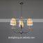 Coozen Factory Modern Bamboo leaf printed Fabric Hanging Lamp with Raindrop Crystal