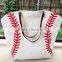 Baseball Print Jute Bag