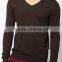 100% cotton Plain V-neck Jumper Swater with Ribbed cuffs and hem