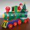 DJ-XT-34 christmas inflatable santa claus drving train with christmas tree stand animal