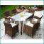 Hot sale new design garden table chair sets, rattan and wicker tables JJ-058TC