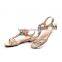 2016 Ladies fashion flat sandal shoes summer new fancy rhinestone t-strap lady flat sandals