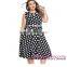High Quality Wholesale Black Plus Size Polka Dot Bohemain Print Dresses With Keyholes