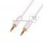 Step Down Design White Metal Shell 3.5mm Male To Male Stereo Audio Car Aux Cable