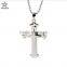 Wholesale Christian jewelry Gift Unisex's Men Black Silver Gold Stainless Steel Cross Pendant Necklace