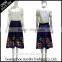 2016 fashion Printed latest design A-line long lady skirt + short sleeve blouse