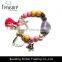 2016 Fashion new design cross charm wooden stone beads bracelet jewelry for young girl