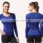 wholesale women function fabric long sleeve running shirts/quick dry running wear