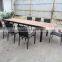extending plastic wood long table, dining wooden table furniture