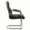 Modern design metal frame office waiting chair with black leather