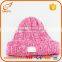 Wholesale custom pink embroidered slouch beanie hat baby knitted hats                        
                                                                                Supplier's Choice