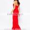 2016  New arrival v wire neckline woman simple long maxi dress