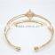 3 lines KC Gold Plated Adjustable Square Clear White Rhinestone Cuff Bracelet Claw Crystal Chain Bracelet For Women Wear