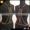 Newest Multi Black and Gold Color Chain Round Choker Body Chain
