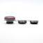 Mobile Camera Extra Lens 3 in 1 Set 198 Degree Fisheye Lens Wide Angle And Micro Lens Kit