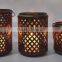 Decorative Metal Pillar Candle Holders in Antique Finishes IHA051