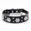 High Quality Dog Collar/ Pet Protection Collar/ Cute Dog Pet Collar/ Width Leather Crystal Diamond Dog Pet Collars For Pitbull