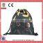 2016 new fashion 3D digital printing yellow drawstring bag polyester broad smile emoticons printed beach bag