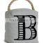 Store More Decorative Canvas Rope Handle Door Stopper Monogrammed B