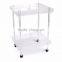 Clear acrylic food /wine trolley with casters, lucite liquor bar trolley