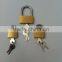 China Professonal provide best price 3pcs Brass padlock set double blister pack