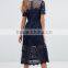 Wholesale OEM Women Clothes Women short Sleeve lace Midi Dress