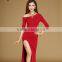 Oriental sexy one shoulder belly dance dress with rhinestones