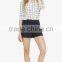 women wine red elastic waist indigo cute crochet lace shorts
