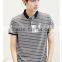 SZXX New Custom Slim Fit Grey Cotton Men Stripe Polo Shirt