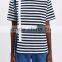 Tape Drop Over The Shoulder Stripe Boxy Tee for girls