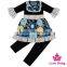New Hot-sale Children Clothing Set Baby Girl Printing Wave Point Set Baby Girl Boutique Clothing Cosmetic Sets