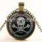 XP-TGN-S-109 Fashion Charm Round Diy Image Skull Glass Cabochon Necklace In Alloy