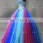 AUW2001 Real Photo Custom Made Sweetheart Beading Colorful Tulle Tube Long Prom Dress