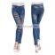 New fashion capris ripped denim jeans women