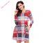 New Arrival Mature Women Long Sleeve Mini Plaid Dress