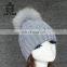 Perfect Crazy Knitted Winter Hats Raccoon Fur Pompom Hat