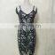 Women's Sleeveless Spaghetti Strap See Through Mesh Bondycon Club Dresses Women Dresses