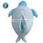 2 in 1 memory foam stuffed animal soft plush blue color dolphin toy u shaped pillow cushion Convertible kids travel neck pillow