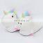 Hot Selling Unicorn Design Plush Soft Animal Slippers