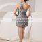 One-Shoulder Mini Evening Dress Beaded Ruched Zippper Sequins Mother Of The Bride Dress