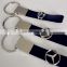 promotion automobile stainless steel and leather loop keychain