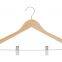 Angie Hot selling wooden clothes hanger with clips