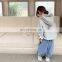 6544/Hood spring new arrival cartoon print sweater shirt for kids girls hooded casual sweatshirt
