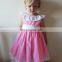 2019 summer New Design Fashion Girls Cute Baby Pink Dress with Bow striped dress