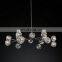 modern beautiful home decor e27 white crystal ceiling pendant light with gold frame