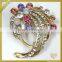 Bulk brooch pin bridal initial AB crystal rhinestone brooches FB-043