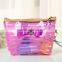 Transparent fashion cosmetic bag, several colorful colors with bowknot