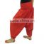 Red Organic Cotton Harem Pants Baggy Loose Genie Yoga Boho Gypsy Wide Leg Comfy Ninja Pants