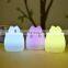 Soft cute cat silicone night lamp led pat night light for kids